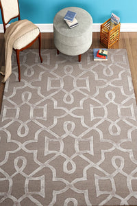 GREY TRELLIS HAND TUFTED CARPET by Imperial Knots - Image 2