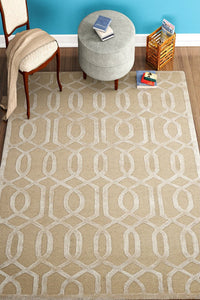 BEIGE TRELLIS HAND TUFTED CARPET by Imperial Knots - Image 2