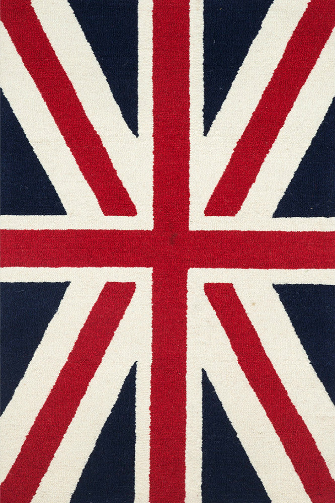 RED UNION JACK HAND TUFTED CARPET