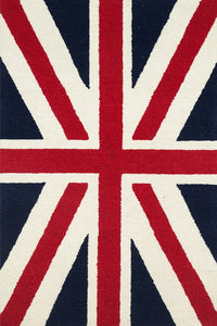RED UNION JACK HAND TUFTED CARPET by Imperial Knots - Image 1