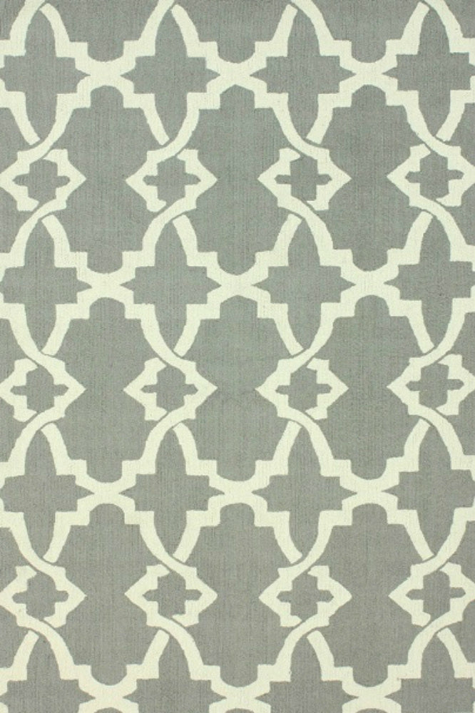 GREY TRELLIS HAND WOVEN DHURRIE