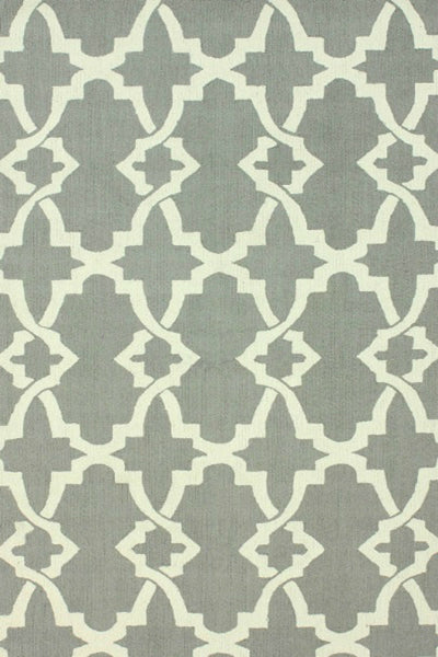 GREY TRELLIS HAND WOVEN DHURRIE