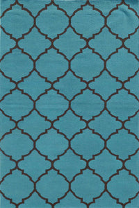 TEAL AND BLACK MOROCCAN HAND WOVEN DHURRIE by Imperial Knots - Image 1