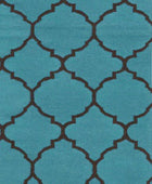 TEAL AND BLACK MOROCCAN HAND WOVEN DHURRIE