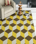 YELLOW CUBES HAND WOVEN DHURRIE