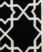 BLACK AND IVORY TRELLIS HAND WOVEN DHURRIE