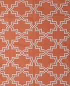 ORANGE AND IVORY MOROCCAN HAND WOVEN DHURRIE