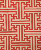 RED AND IVORY GREEK KEY HAND WOVEN DHURRIE