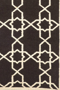 BROWN TRELLIS HAND WOVEN DHURRIE by Imperial Knots - Image 3