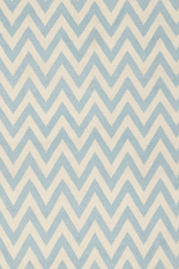 BLUE AND IVORY CHEVRON HAND WOVEN DHURRIE by Imperial Knots - Image 2