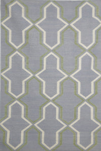 BLUE TRELLIS HAND WOVEN DHURRIE by Imperial Knots - Image 1
