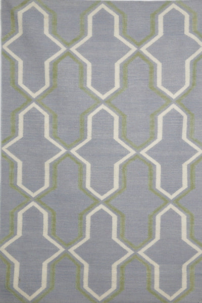 BLUE TRELLIS HAND WOVEN DHURRIE