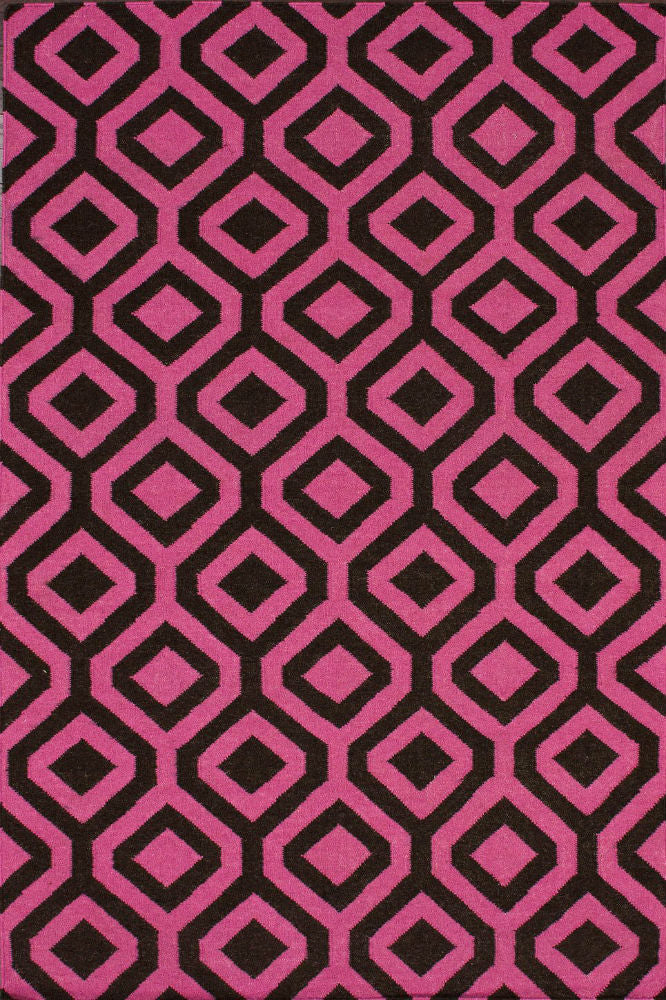 PINK CHOCO DIAMOND HAND WOVEN DHURRIE