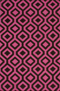 PINK CHOCO DIAMOND HAND WOVEN DHURRIE by Imperial Knots - Image 1