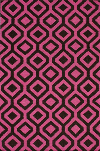 PINK CHOCO DIAMOND HAND WOVEN DHURRIE