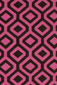PINK CHOCO DIAMOND HAND WOVEN DHURRIE by Imperial Knots - Image 2