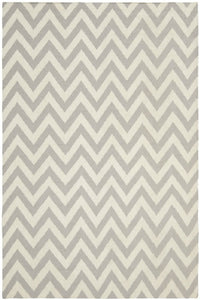 Grey ivory chevron hand woven dhurrie wool hand-woven rug for living room