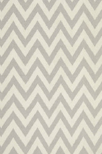 GREY IVORY CHEVRON HAND WOVEN DHURRIE by Imperial Knots - Image 3