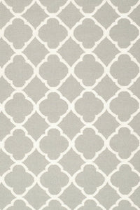 GREY AND IVORY MOROCCAN HAND WOVEN DHURRIE by Imperial Knots - Image 2
