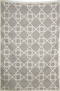 GREY LATTICE HANDWOVEN DHURRIE by Imperial Knots - Image 1