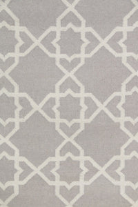 GREY LATTICE HANDWOVEN DHURRIE by Imperial Knots - Image 2