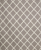GREY AND IVORY DIAMOND HAND WOVEN DHURRIE