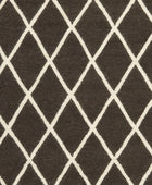 BROWN AND IVORY GEOMETRIC HAND WOVEN DHURRIE