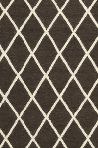 BROWN AND IVORY GEOMETRIC HAND WOVEN DHURRIE by Imperial Knots - Image 2