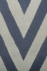 BLUE IVORY CHEVRON HAND WOVEN DHURRIE by Imperial Knots - Image 3