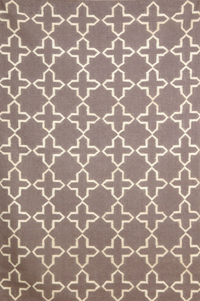 GREY TRELLIS HAND WOVEN DHURRIE