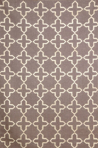 GREY TRELLIS HAND WOVEN DHURRIE by Imperial Knots - Image 1