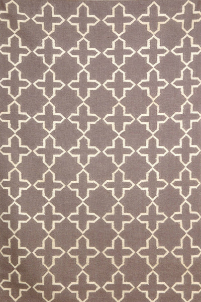 GREY TRELLIS HAND WOVEN DHURRIE