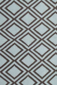 BLUE AND BLACK GEOMETRIC HAND WOVEN DHURRIE by Imperial Knots - Image 2