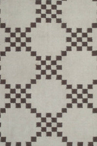 GREY GEOMETRIC HAND WOVEN DHURRIE by Imperial Knots - Image 2