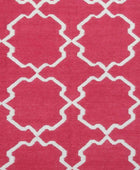 RED AND WHITE MOROCCAN HAND WOVEN DHURRIE
