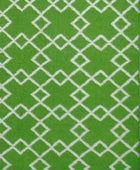 GREEN IVORY TRELLIS HAND WOVEN DHURRIE - Imperial Knots