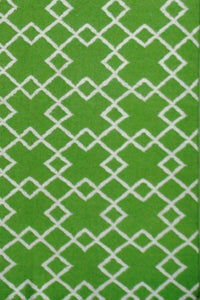 GREEN IVORY TRELLIS HAND WOVEN DHURRIE by Imperial Knots - Image 2