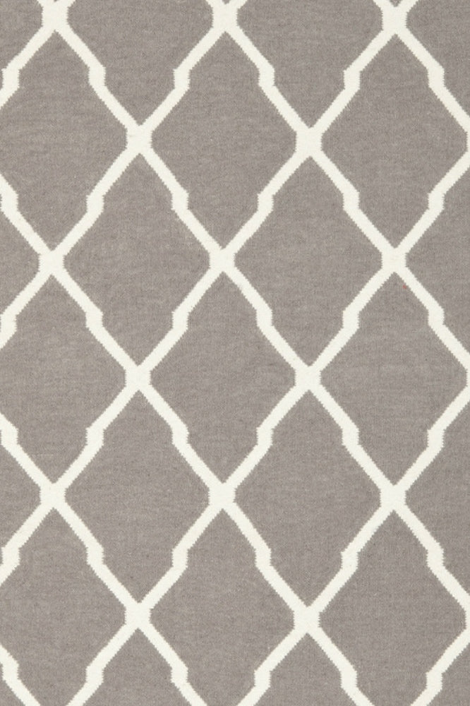 GREY AND WHITE MOROCCAN HAND WOVEN DHURRIE