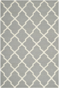 GREY AND WHITE MOROCCAN HAND WOVEN DHURRIE by Imperial Knots - Image 1