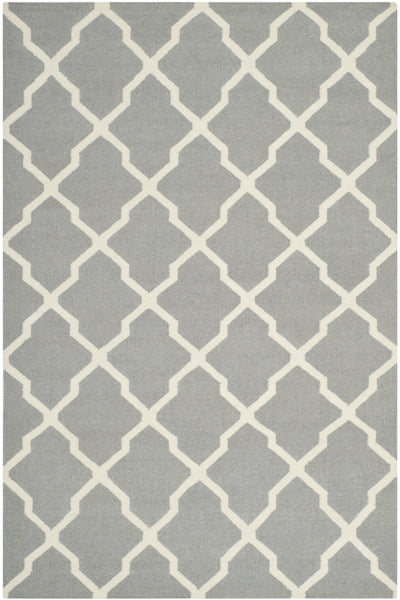 GREY AND WHITE MOROCCAN HAND WOVEN DHURRIE