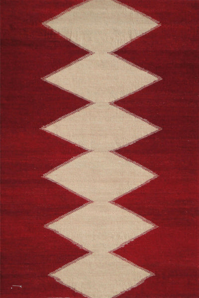 RED AZTEC HAND WOVEN KILIM DHURRIE