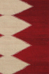 RED AZTEC HAND WOVEN KILIM DHURRIE by Imperial Knots - Image 2