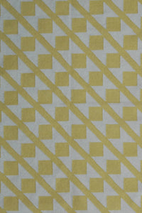 YELLOW AND WHITE GEOMETRIC HAND WOVEN DHURRIE by Imperial Knots - Image 2