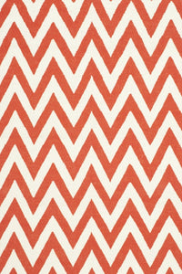 RED AND WHITE CHEVRON HAND WOVEN DHURRIE by Imperial Knots - Image 2