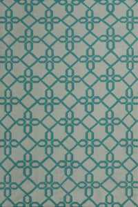 Blue and ivory geometric hand woven dhurrie wool hand-woven rug for bedroom
