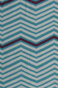 BLUE AND IVORY CHEVRON HAND WOVEN DHURRIE by Imperial Knots - Image 2