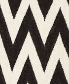 BLACK AND IVORY CHEVRON HAND WOVEN DHURRIE - Imperial Knots