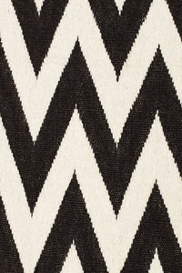 BLACK AND IVORY CHEVRON HAND WOVEN DHURRIE by Imperial Knots - Image 2