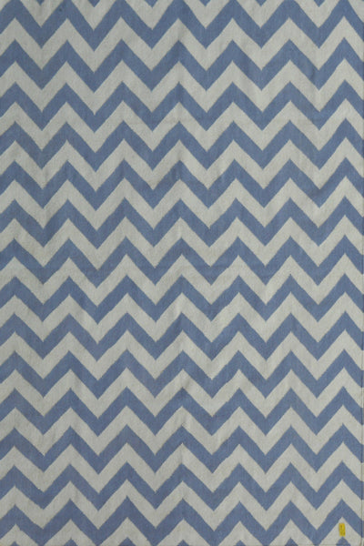 BLUE AND IVORY CHEVRON HAND WOVEN DHURRIE
