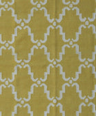 YELLOW AND IVORY MOROCCAN HAND WOVEN DHURRIE
